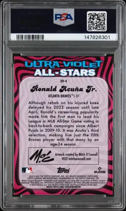 2023 Topps Chrome Ultraviolet All-Stars Topps #UV4 Ronald Acuna Jr. PSA 10 - Image 2