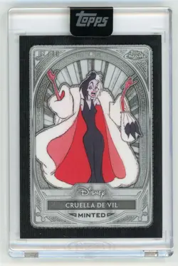 2025 Topps Disney Mint Cruella de Vil Encased /10 Black Refractor 101 Dalmatians - Image 1