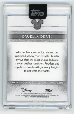 2025 Topps Disney Mint Cruella de Vil Encased /10 Black Refractor 101 Dalmatians - Image 2