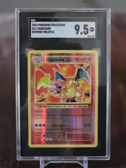 2016 POKEMON XY EVOLUTIONS CHARIZARD - REVERSE HOLO - 11/108 SGC 9.5 MINT+ - Image 1