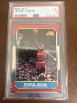 Very Good PSA 3 1986-87 Fleer - Michael Jordan #57 (RC) - Image 1