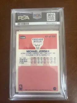 Very Good PSA 3 1986-87 Fleer - Michael Jordan #57 (RC) - Image 2