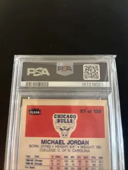 Very Good PSA 3 1986-87 Fleer - Michael Jordan #57 (RC) - Image 5