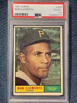 1961 Topps - Roberto Clemente #388 (Bob) PSA 2.5 GOOD - Image 1