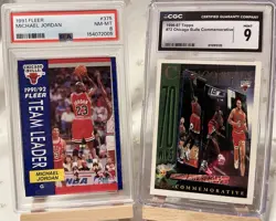 Michael Jordan Bulls Graded Lot 🔥 1991 Fleer PSA 8 & 1996 Topps Commemorative 9 - Image 1