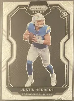 2020 Panini Chronicles Justin Herbert RC PRIZM BLACK Rookie Chargers ROY! - Image 1