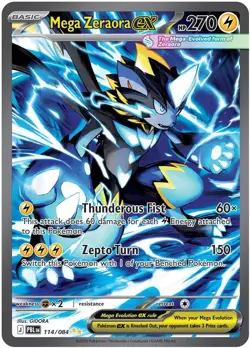 Pokemon Mega Zeraora ex 114/084 Pitch Black SIR Holo EN M/NM - Image 1
