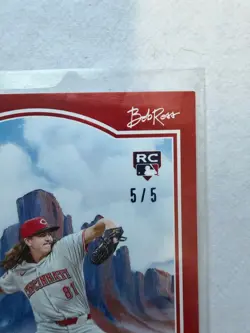 Topps 2025 x Bob Ross Joy of Baseball Rhett Lowder Reds #78B RC Auto /5 - Image 3