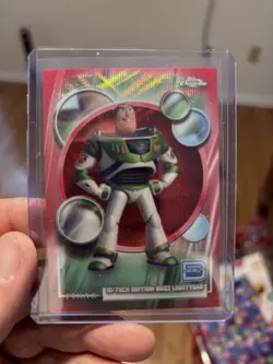 2026 Topps Chrome Disney Hi-Tech Buzz Lightyear #200 Red Refractor /5 - Image 1