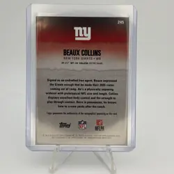 Topps 2025 Signature Class Rookie Auto Beaux Collins #245 New York Giants - Image 2