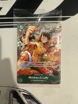 One Piece Card Game PRE RELEASE WINNER Promo Monkey D Luffy P-135 English SEALED - Image 1
