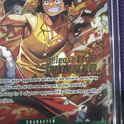 One Piece Card Game PRE RELEASE WINNER Promo Monkey D Luffy P-135 English SEALED - Image 2