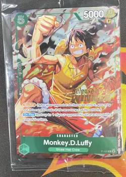 One Piece Card Game PRE RELEASE WINNER Promo Monkey D Luffy P-135 English SEALED - Image 1