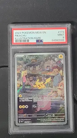 2023 POKEMON MEW EN-151 ILLUSTRATION RARE #173 PIKACHU PSA 9 - Image 1
