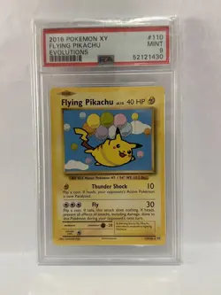 PSA 9 - Flying Pikachu 110/108 - 2016 Pokemon Secret Rare - XY Evolutions - TCG - Image 1
