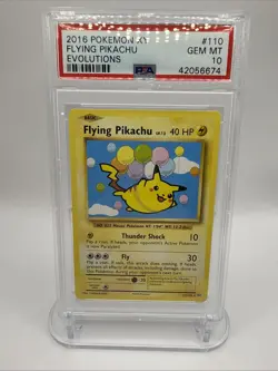 Pokemon TCG Flying Pikachu Evolutions Card 110/108 Secret Rare PSA 10 - Image 1