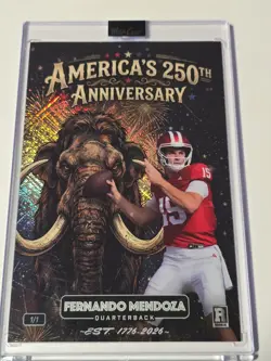Wild Card 2026 America's 250th Anniversary MAMMOTH Fernando Mendoza RC 1/1 - Image 1