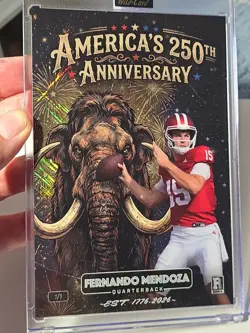 Wild Card 2026 America's 250th Anniversary MAMMOTH Fernando Mendoza RC 1/1 - Image 4