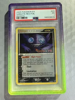 2005 Pokemon EX Deoxys Sableye 23/107 Reverse Holo Rare PSA 1 - POP 7 - Image 1