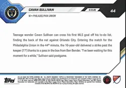 ⚽ CAVAN SULLIVAN - 2026 MLS Topps NOW - Card 44 - First MLS Goal IN HAND - Image 2