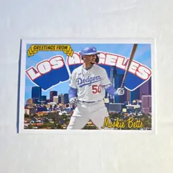 Topps 2022 Archives Mookie Betts Greetings From Los Angeles PC-8 Dodgers Card - Image 1