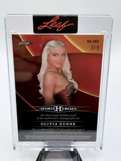 sports card singles Oliva Dunne Autographed 3/9 Leaf Sports Heroes 2026 - Image 4