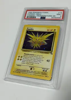 PSA 9 Zapdos Holo 15/62 Cosmos Thunderstorm Deck Fossil 1999 Pokemon Card - Image 3
