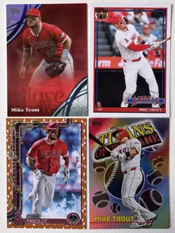 Mike Trout 4-Card Lot 2026 Topps Glove Work Titans 1991 Retro Holiday Lights - Image 1