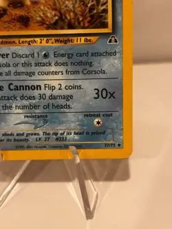 The Pokemon Company Corsola Uncommon Regular 50 HP Neo Discovery 37/75 Unlimited - Image 4