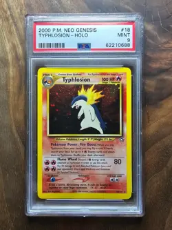 2000 Pokemon Neo Genesis #18 Typhlosion HOLO PSA 9 MINT - Image 1