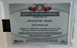 2024 Topps Dynasty Pete Crow-Armstrong Rookie Patch Auto RPA /10 Cubs RC 2 Color - Image 2
