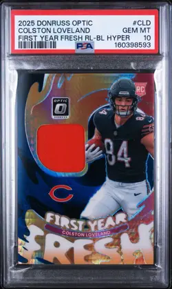 2025 Panini Donruss - First Year Fresh Colston Loveland PSA 10 POP 2 #FYFBH-CLD - Image 1
