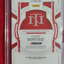 Panini 2025 National Treasures Clint Bowyer Race-Used Sheet Metal Gold /10 - Image 2