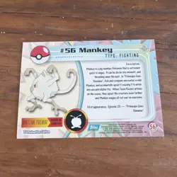 Topps Blue Label Pokemon Tv Animation Edition Card #56 Mankey Pokemon - Image 4