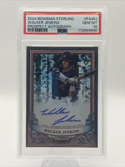 2024 Bowman Sterling Walker Jenkins Autograph PSA 10 #PA-WJ Twins Top Prospect - Image 1
