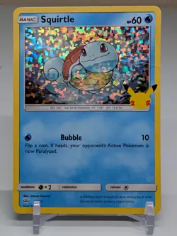Squirtle 17/25 Confetti Holo Rare Pokemon McDonald's 2021 LP *Bending* - Image 1