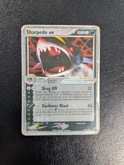 Pokemon Sharpedo EX Holo Card 104/107 Deoxys HP/damaged - Image 1