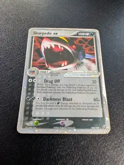 Pokemon Sharpedo EX Holo Card 104/107 Deoxys HP/damaged - Image 2