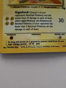 Raichu Holo Pokemon Card 14/62 Stage 1 - Image 5