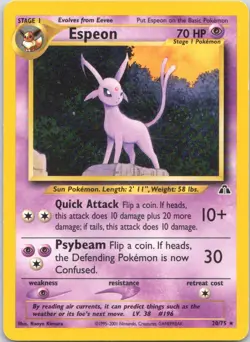 2001 Pokemon Neo Discovery Espeon (20) Rare #20/75 - Image 1