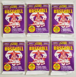 1991 Score Series 2 Baseball Lot of 6 (Six) Sealed Unopened Wax Packs Mantle**xb - Image 1