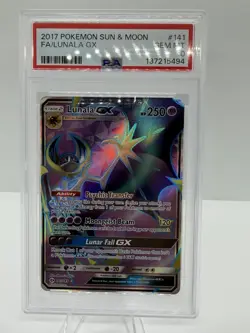 2017 POKEMON SUN & MOON #141 FULL ART/LUNALA GX PSA 10 - Image 1