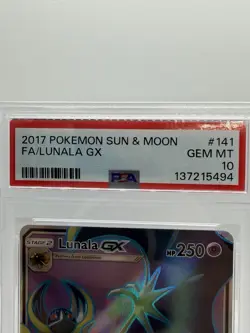 2017 POKEMON SUN & MOON #141 FULL ART/LUNALA GX PSA 10 - Image 3