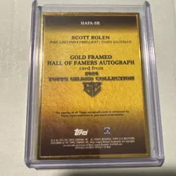 2023 Topps Gilded Collection - Gold Framed HOF Auto #HAFA-SR Scott Rolen /99 - Image 2