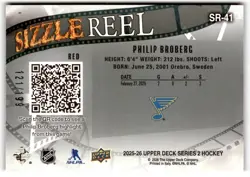 Philip Broberg 2025-26 Upper Deck Sizzle Reel Red /199 #SR-41 St. Louis Blues - Image 2