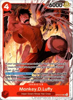 MONKEY.D.LUFFY OP16-015 SR THE TIME OF BATTLE ONE PIECE - Image 1