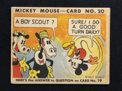 1935 Mickey Mouse Gum Card R89 - Early Disney #20 Type 2 Clarabelle Horace ￼ - Image 1