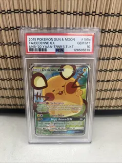 2019 Pokemon Sun & Moon Dedenne GX #195a PSA 10 Gem Mint - Image 1