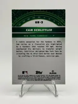 2026 Bowman Chrome Cam Schlittler RC Under The Radar UR-2 New York Yankees - Image 2