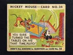 1935 Mickey Mouse Gum Card R89 - Early Disney #24 Type 2 Pluto - Image 1